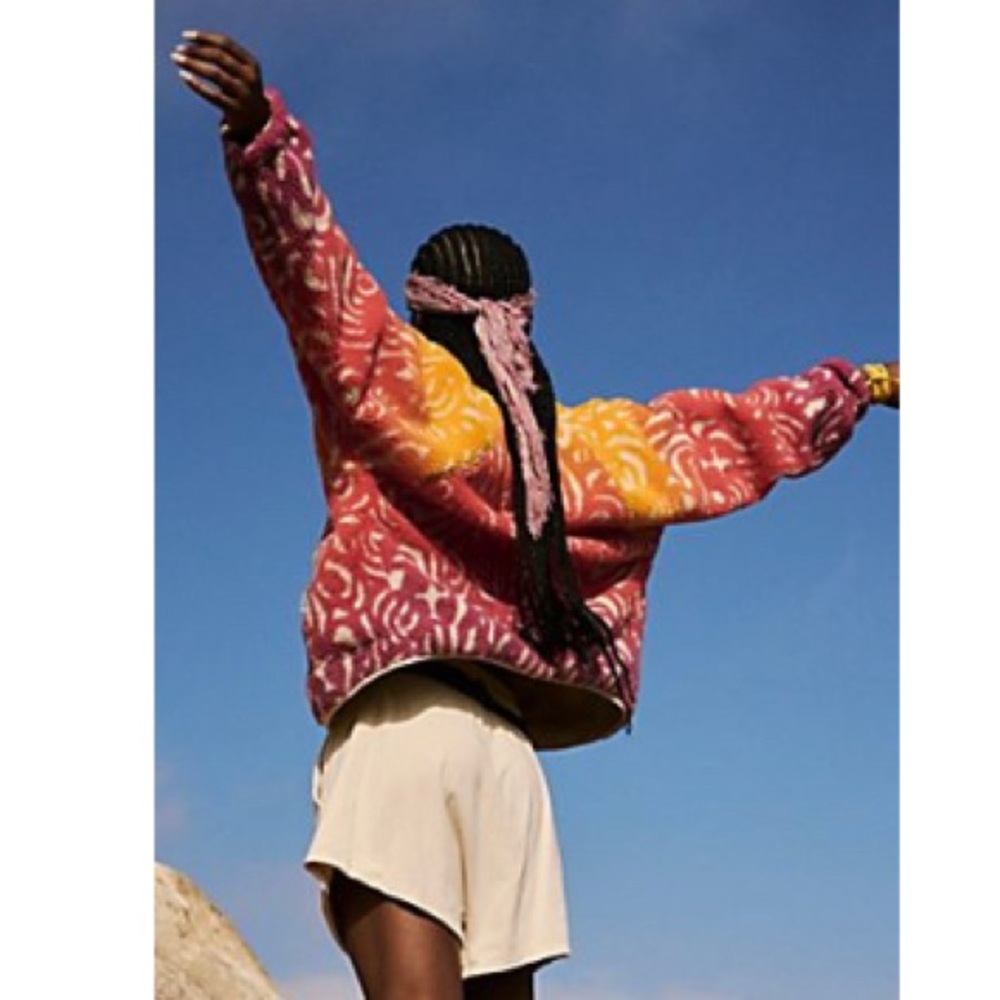 Free people - printed fleece jacket